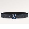 Replica Louis Vuitton Unisex LV Pont Neuf 35mm Belt Anthracite Gray Ombre Calf Leather 16