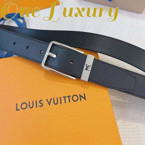 Replica Louis Vuitton Unisex LV Pont Neuf 35mm Belt Anthracite Gray Ombre Calf Leather 3