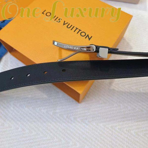 Replica Louis Vuitton Unisex LV Pont Neuf 35mm Belt Anthracite Gray Ombre Calf Leather 6
