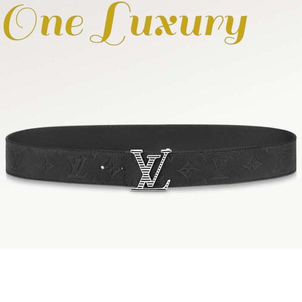 Replica Louis Vuitton Unisex LV Shadow 40 MM Reversible Belt Black Monogram Shadow Smooth Leather 2