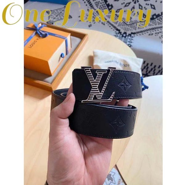 Replica Louis Vuitton Unisex LV Shadow 40 MM Reversible Belt Black Monogram Shadow Smooth Leather 8