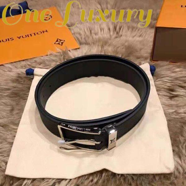 Replica Louis Vuitton Unisex Pont Neuf 35 mm Belt Taiga Calf Leather-Black 3