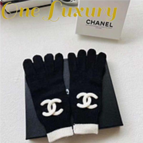 Replica Chanel Unisex CC A Set of Ahead Beanie Gloves Scarf White Black One Size 6