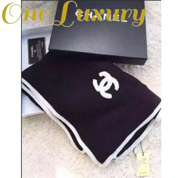 Replica Chanel Unisex CC A Set of Ahead Beanie Gloves Scarf White Black One Size 7