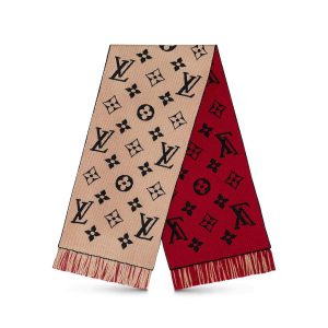 Replica Louis Vuitton LV Women Logo Mania Duo Monogram Wool and Silk Scarf-Sandy 2