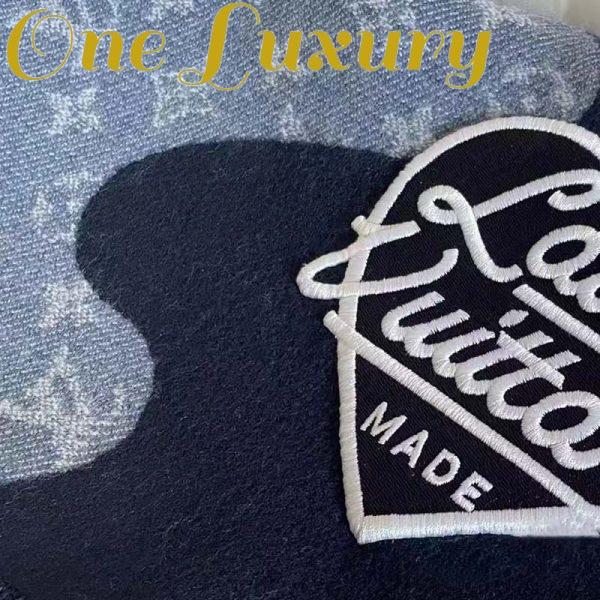 Replica Louis Vuitton Unisex Monogram Drip Scarf Blue 100% Wool Allover Monogram 7