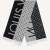 Replica Louis Vuitton Unisex Monogram Drip Scarf Blue 100% Wool Allover Monogram 13