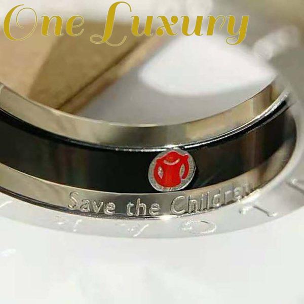 Replica Bvlgari Women Save the Children One-band Sterling Silver Ring with Black Ceramic 10