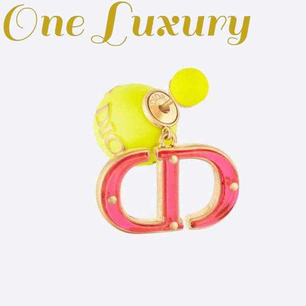 Replica Dior Women Tribales Earring Gold-Finish Metal with Fluorescent Yellow Lacquer 2