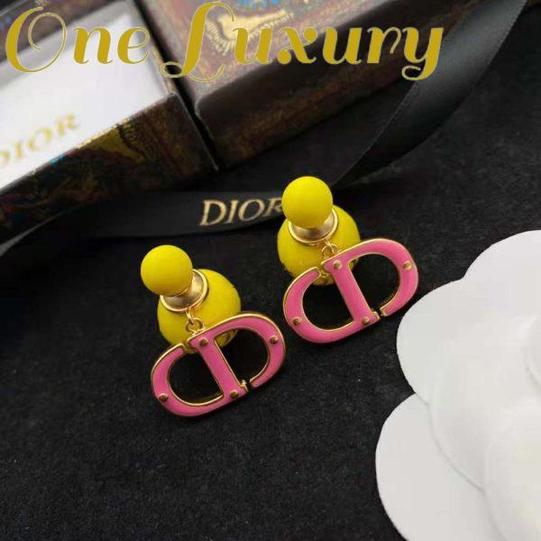 Replica Dior Women Tribales Earring Gold-Finish Metal with Fluorescent Yellow Lacquer 3