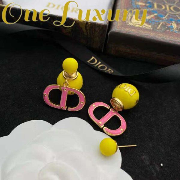 Replica Dior Women Tribales Earring Gold-Finish Metal with Fluorescent Yellow Lacquer 4