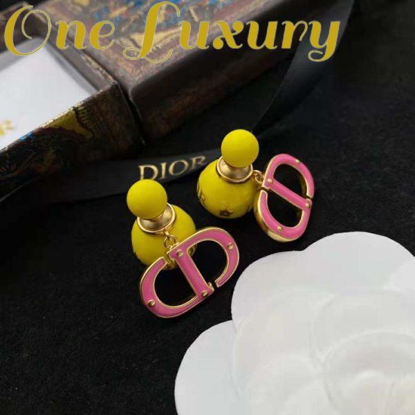 Replica Dior Women Tribales Earring Gold-Finish Metal with Fluorescent Yellow Lacquer 5