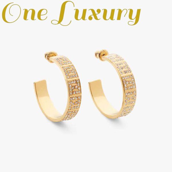 Replica Fendi Women Hoop Earrings with FF Motif Gold-Colored