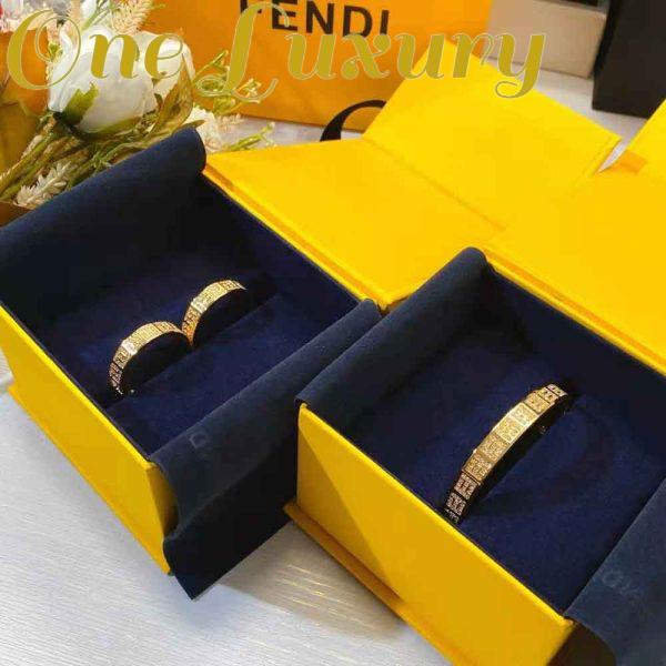 Replica Fendi Women Hoop Earrings with FF Motif Gold-Colored 4