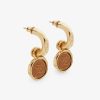 Replica Fendi Women Hoop Earrings with FF Motif Gold-Colored 10