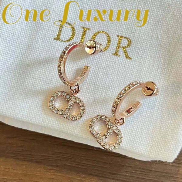 Replica Dior Women Clair D Lune Earrings Pink-Finish Metal and Pink Crystals 8