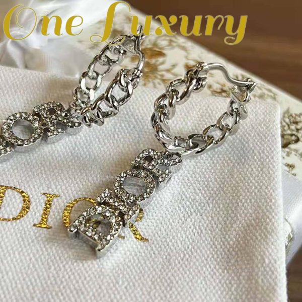 Replica Dior Women Dio(r)evolution Earrings Silver-Finish Metal and Silver-Tone Crystals 7