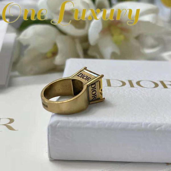 Replica Dior Women Dio(r)evolution Ring Antique Gold-Finish Metal and Citrine 5