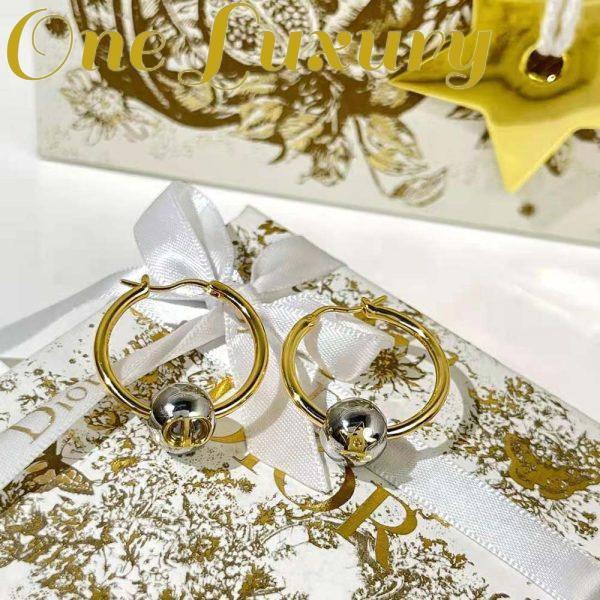 Replica Dior Women Petit CD Earrings Gold-Finish and Palladium-Finish Metal 4