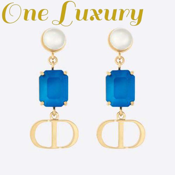 Replica Dior Women Petit Cd Earrings Gold-Finish Metal with White Resin Pearls 2
