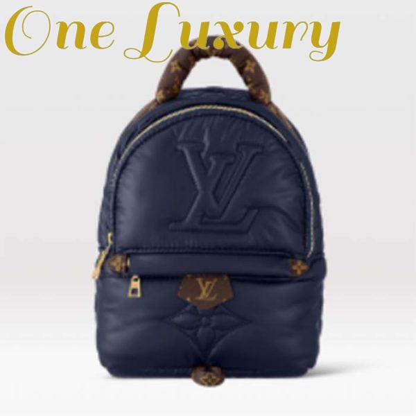 Replica Louis Vuitton LV Unisex Pillow Palm Springs Mini Backpack Navy Blue Recycled Metallic Nylon