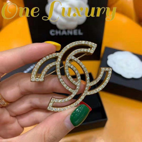 Replica Chanel Women Brooch in Metal & Diamantés-Gold 5