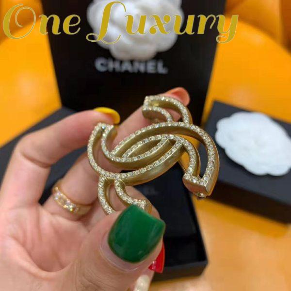 Replica Chanel Women Brooch in Metal & Diamantés-Gold 7