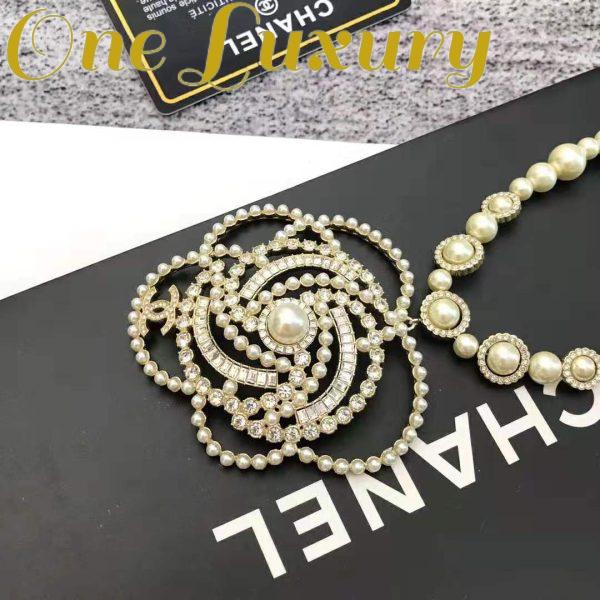 Replica Chanel Women Necklace in Metal Glass Pearls & Diamantés-White 6