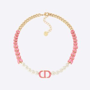Replica Dior Women 30 Montaigne Necklace Gold-Finish Metal with White Resin Pearls 2