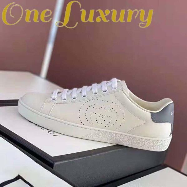 Replica Gucci GG Unisex Ace Sneaker Perforated Interlocking G White Leather 4