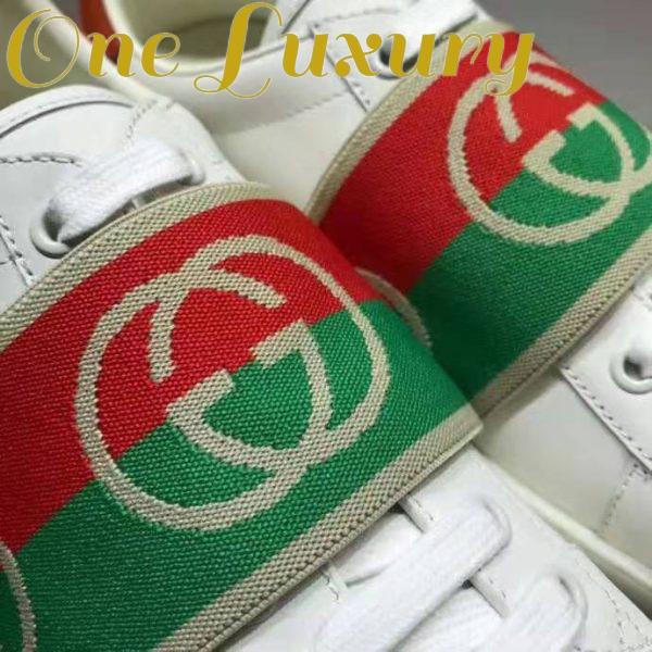 Replica Gucci GG Unisex Ace Sneaker with Elastic Web Interlocking G White Leather 8
