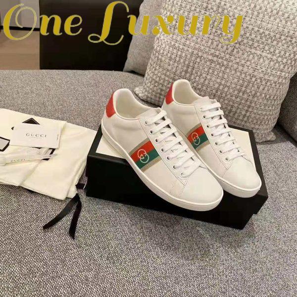 Replica Gucci GG Unisex Ace Sneaker with Interlocking G House Web White Leather 3