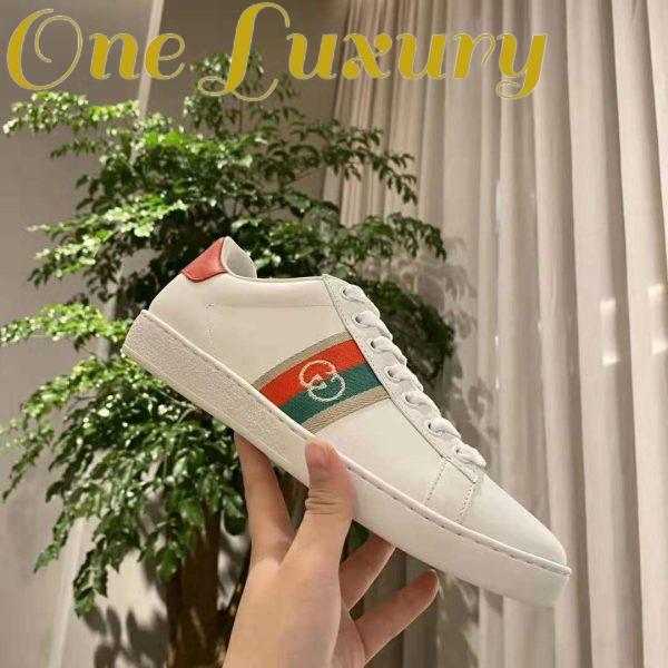 Replica Gucci GG Unisex Ace Sneaker with Interlocking G House Web White Leather 4