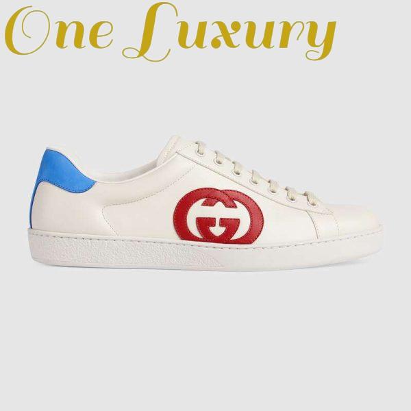 Replica Gucci GG Unisex Ace Sneaker with Interlocking G Patch White Leather