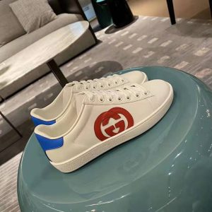 Replica Gucci GG Unisex Ace Sneaker with Interlocking G Patch White Leather 2