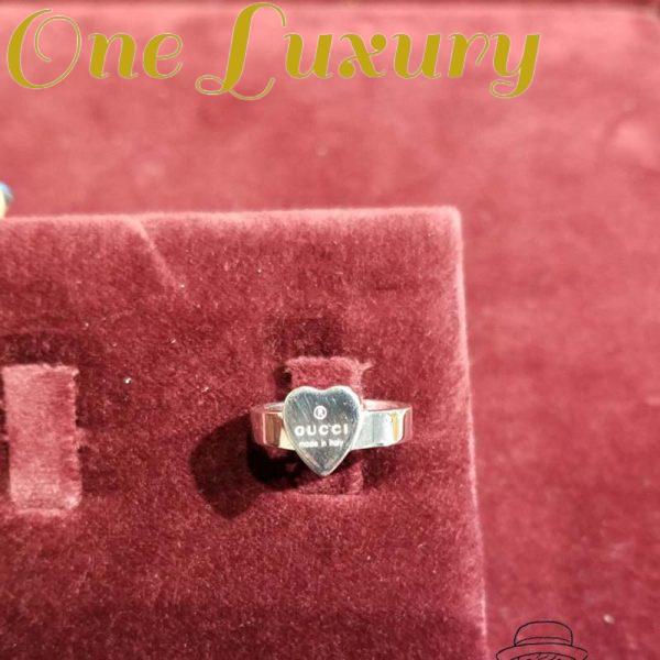 Replica Gucci Women Heart Ring with Gucci Trademark Jewelry Sliver 3