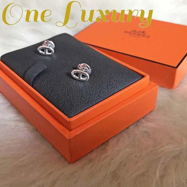 Replica Hermes Women Chaine D’Ancre Earrings Very Small Model Jewelry Silver 4