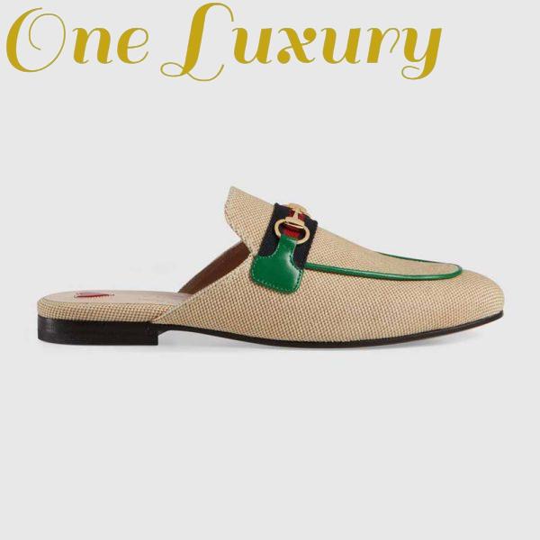 Replica Gucci Online Exclusive Women’s Princetown Canvas Slipper 1cm Heel-Sandy 2