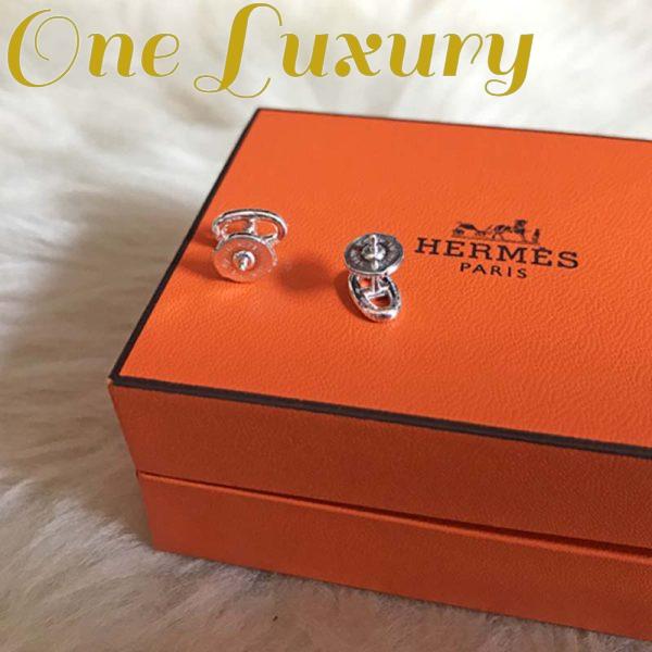 Replica Hermes Women Chaine D’Ancre Earrings Very Small Model Jewelry Silver 7