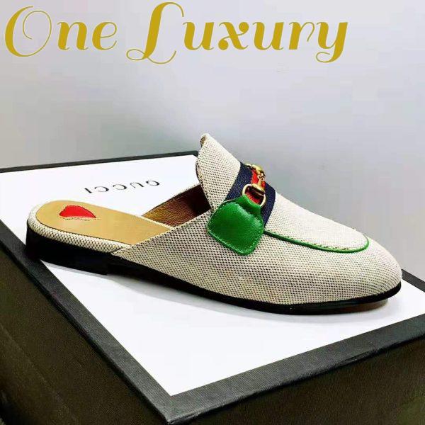 Replica Gucci Online Exclusive Women’s Princetown Canvas Slipper 1cm Heel-Sandy 8