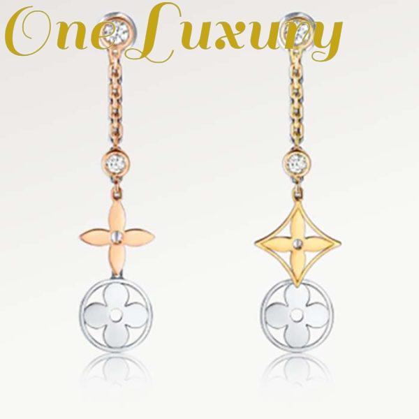 Replica Louis Vuitton Women Idylle Blossom Long Earrings Monogram Flowers 3 Gold Diamonds