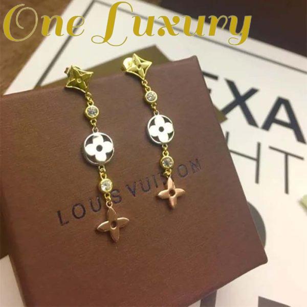 Replica Louis Vuitton Women Idylle Blossom Long Earrings Monogram Flowers 3 Gold Diamonds 3