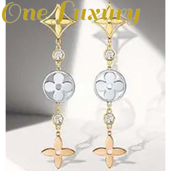 Replica Louis Vuitton Women Idylle Blossom Long Earrings Monogram Flowers 3 Gold Diamonds 5