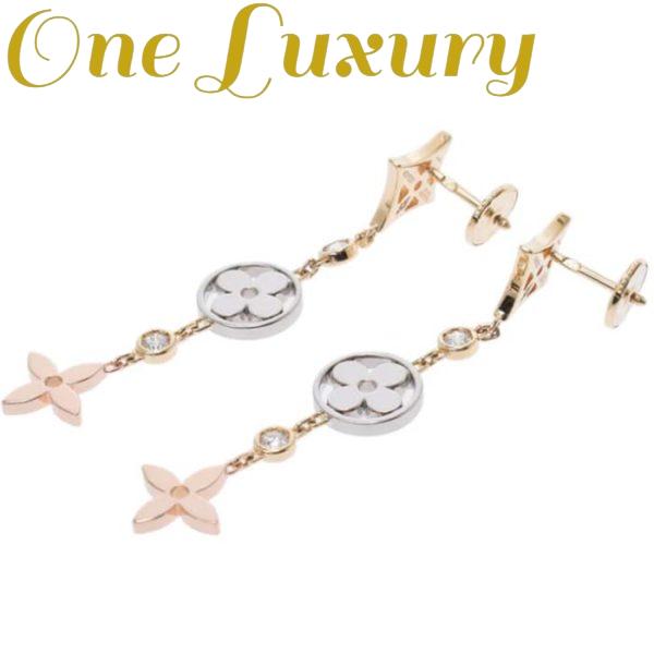 Replica Louis Vuitton Women Idylle Blossom Long Earrings Monogram Flowers 3 Gold Diamonds 6