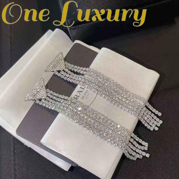 Replica Prada Women Crystal Logo Jewels Zirconia Earrings 4