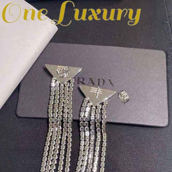 Replica Prada Women Crystal Logo Jewels Zirconia Earrings 6
