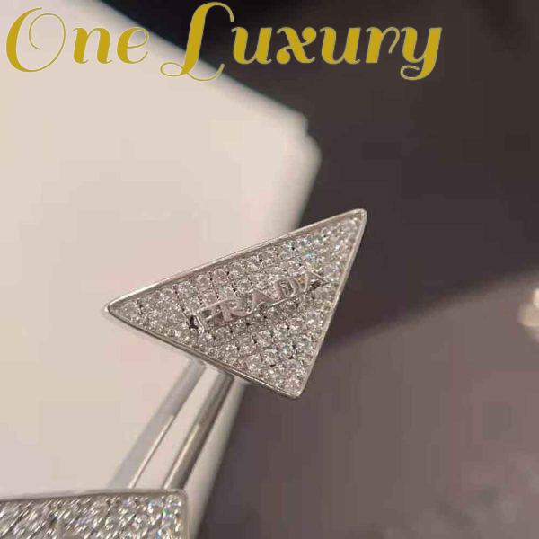 Replica Prada Women Crystal Logo Jewels Zirconia Earrings-Silver 6