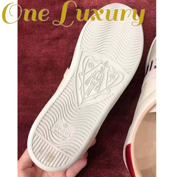 Replica Gucci Unisex Ace Sneaker with Gucci Stripe in White Leather Rubber Sole 10