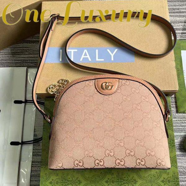 Replica Gucci Women Ophidia GG Small Shoulder Bag Pink Canvas Leather Double G 3