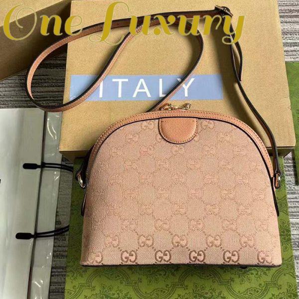 Replica Gucci Women Ophidia GG Small Shoulder Bag Pink Canvas Leather Double G 5